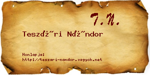 Teszári Nándor névjegykártya