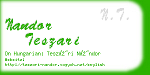 nandor teszari business card